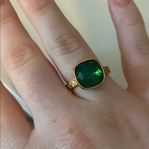 Coach ring with green stone